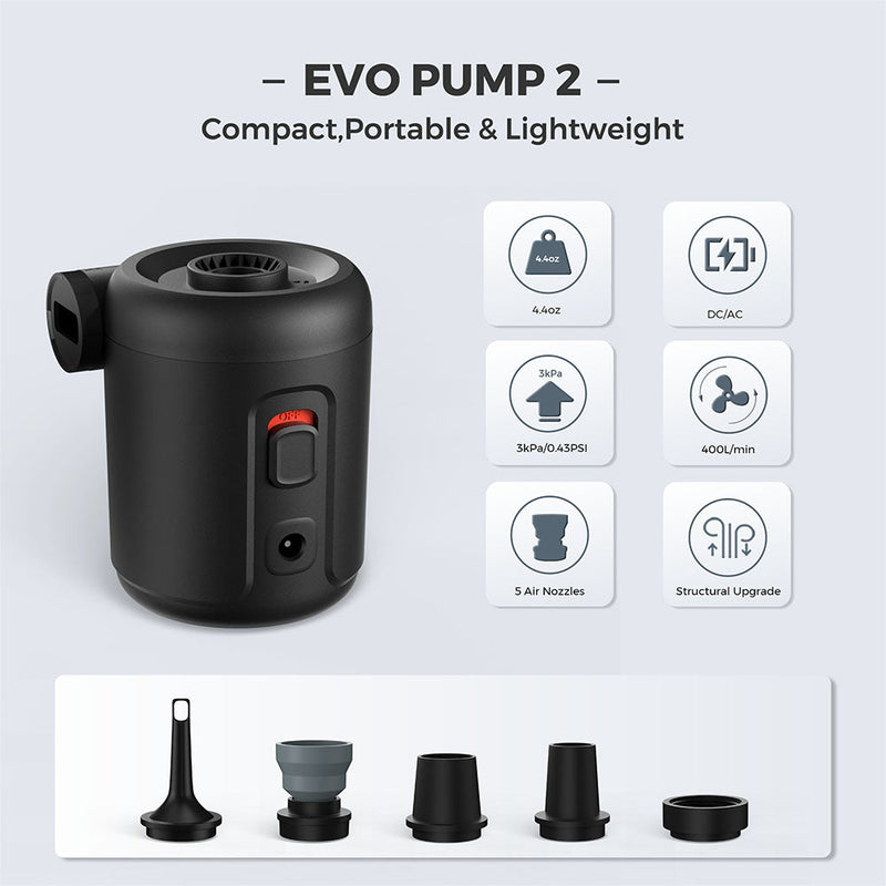 EVO PUMP 2-Portable Quick-Fill Air Pump (No Battery Inside) - FLEXTAIL
